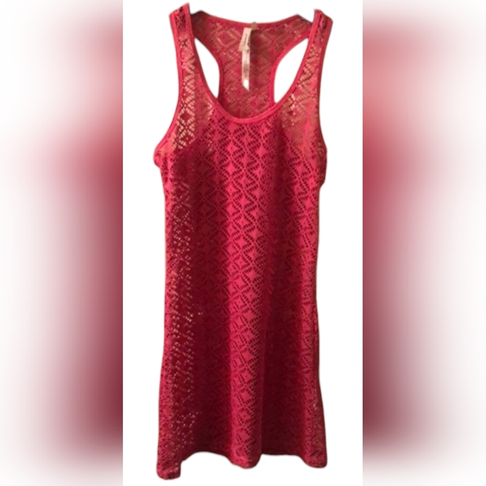 Cristinalove Lace Swim Cover Up Large PINK